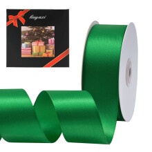 Fita de Cetim Verde Dupla Face 1-1/2" X 25 Jardas, Ideal para Artesanato, Casamento, Laços, Costura, Embalagem