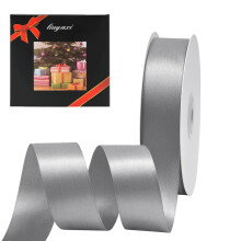 Nastro in raso double face tinta unita argento/grigio 7/8"" x 25 iarde Nastri perfetti per artigianato, decorazioni per matrimoni, fiocchi, cucito