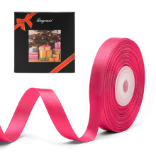 Ensfarvet dobbeltsidet hot pink satinb?nd 3/8"""" X 25 yards b?nd Perfekt til h?ndv?rk Bryllupsdekoration Sl?jfefremstilling Syning Gavepakkeindpak