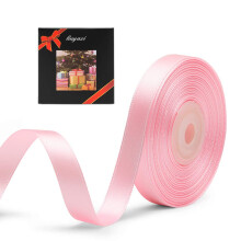 Ensfarvet dobbeltbelagt pink satinb?nd 1/2"""" X 25 yards b?nd Perfekt til h?ndv?rk Bryllupsudsmykning Sl?jfefremstilling Syning Gavepakkeindpaknin