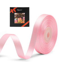 Nastro di raso rosa a doppia faccia in tinta unita 3/8"" X 25 metri Nastri perfetti per l'artigianato Decorazioni per matrimoni Creazione di fiocc
