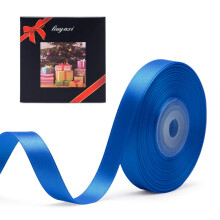 Ensfarvet dobbeltbelagt bl?t satinb?nd 1/2"""" X 25 Yards b?nd Perfekt til h?ndv?rk Bryllupsdekoration Sl?jfefremstilling Syning Gavepakkeindpaknin