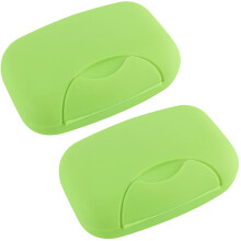 Inovat 2 Pcs Caixa de Sabão Plástico Portátil para Casa e Viagem Verde Claro
