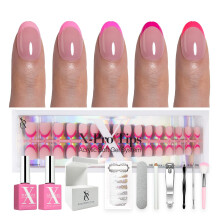SXC Cosmetics X-Pro Tips Unhas Postiças French Tip - Edição Rosa (PINK118KIT-XS Almond)