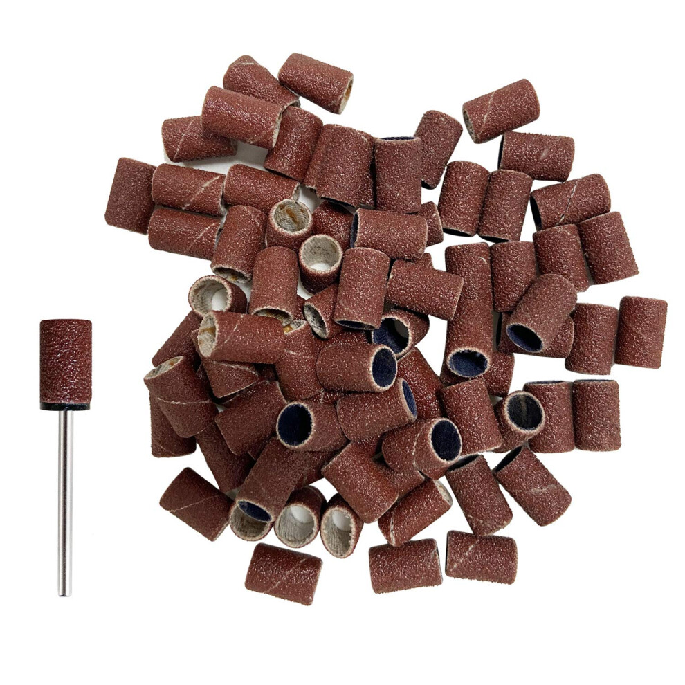 Mpnetdeal 300Pcs Sanding Bands Grit #180 For Acrylic Nails For Efile Nail Drill Bits With Mandrel