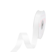 VATIN Double Face Hvidt satinb?nd 5/8"""" Kontinuerlig 25 Yards Hvidt polyesterstofb?nd til sl?jfer Buket Gaveindpakning Blomsterarrangement Bryllu