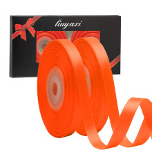 Ensfarvet dobbeltsidet orange satinb?nd 3/8"""" X 50 yards b?nd Perfekt til h?ndv?rk Bryllupsindretning Sl?jfefremstilling Syning Gavepakkeindpakni