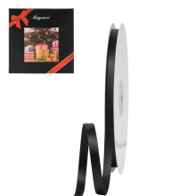 Cinta de raso negra de doble cara de color sσlido, cintas de 1/4"" x 50 yardas, perfectas para manualidades, decoraciσn de bodas, fabricaciσn de l