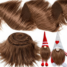 Tatuo 2 x 60 tum brunt fuskplstyg Halloween fluffigt luddigt hantverk fuskplssnitt Shaggy Syntetiskt plyschlappsmnad DIY Vinterjulkostym Gnome