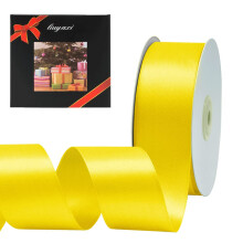 Effen kleur dubbelzijdig geel satijnen lint 1-1/2"""" X 25 yards linten perfect voor ambachten bruiloft decor strik maken naaien cadeaupakket inpakken