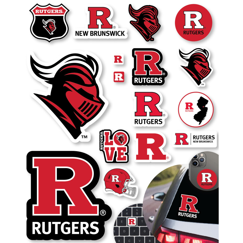 Rutgers Stickers For Gift Car Water Bottle Laptop And Phone For Football Fans And University Graduates (Rutgers Scarlet Knights) 644161797456