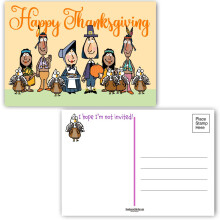 Stonehouse Collection Pilgrims Thanksgiving-postkort - 4 x 6 & 40 sjove Thanksgiving-kort