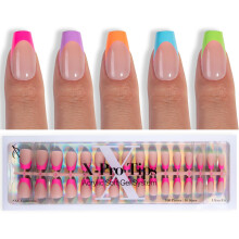 Unhas Postiças SXC Cosmetics X-Pro Tips French Tip - Brilho Pastel Glow in the Dark (GLOW119-S Coffin)