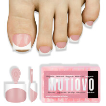 MUTIOVO Extra Korte Teennagel Witte Franse Punt BABY PINK, Zachte Gel Valse Teennagelset