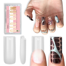 NOVO OVO Sharp Square Medium Nageltips Press-On, Natuurlijk (Niet Gesculpteerd) Zachte Gel