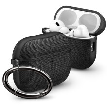 Spigen for AirPods Pro 3 Case Urban Fit Compatible with AirPods Pro 3rd Generation Case (2025) Premium Fabric Cover with Carabiner - Matte Black