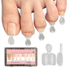 NOVO OVO Geüpgraded Flexibele Halve Dekking Zachte Gel Nep Teennageltips met Hulplijn voor Teennagelverlenging