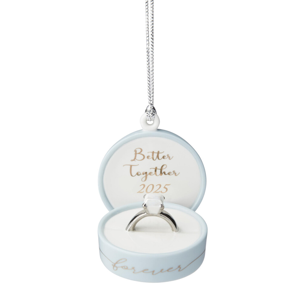 Lenox Ornament 2025 Together Forever Porcelain Ring Box Ornament Ring Box Design Christmas Tree Decoration With Silver Accents Christmas Decor Ho