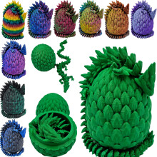 3D vytiten drac vejce s kloubovm drahokamem Dragon Fidget figurka - Draci v zrivch barvch Flexibiln ADHD Autismus a leva od zkosti - Kloubo
