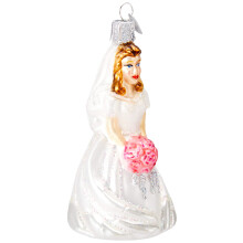 Old World Christmas Glass Blown Ornament Bride-Brunette (10226)