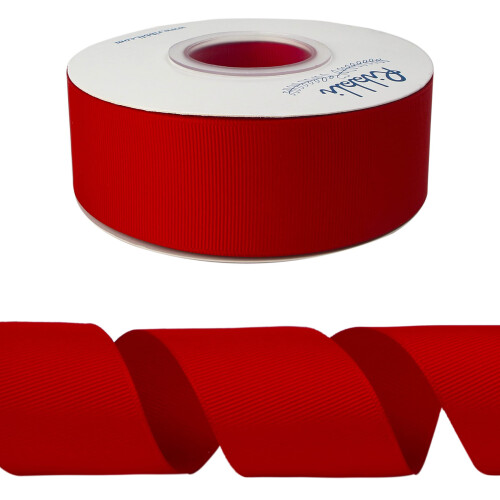 Fita de Grosgrain Vermelha Ribbli, 1-1/2 polegadas x 25 Jardas Contínuas, Para Laços DIY Acessórios de Cabelo 1