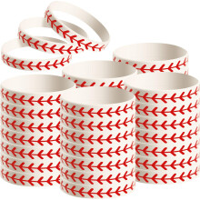 JOVITEC 24 stuks honkbal armband honkbal feestartikelen softbal polsbandje siliconen armband cadeau voor softbalspeler en teams