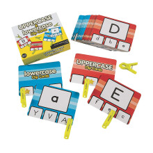 Fun Express klippekorts?t med store og sm? bogstaver - Sjove l?ringsaktiviteter for b?rn - Lamineret karton 5 x 4 - Perfekt til tidlig uddannelse