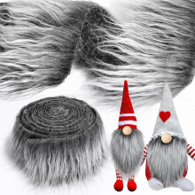 Tatuo 10 x 100 tum Vit Gr Fuskpls Tyg Halloween Fluffigt Fuzzy Hantverk Fuskplssnitt Shaggy Syntetisk Plysch Patch Smnad DIY Vinter Juldrkt
