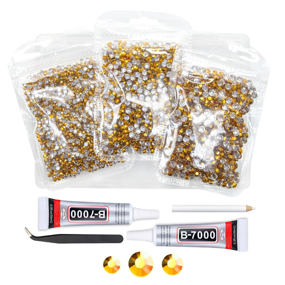 Qiipii Gold/Golden Bright Resin Rhinestones W B7000 Jewelry Glue For Bedazzling Crafting 3Mm 4Mm 5Mm En Flatback Jelly Stones Bulk Diamonds Crystals Gem