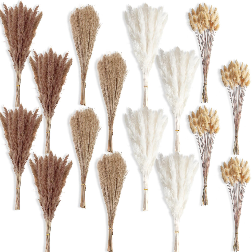 400 Ks Mal Boho Pampas Grass 17"""" Prirozene Suen Pompy Pampas Grass Dekor Pro Svatebn Dekorace Boho Party Dekorace Stolu (Hned A Bl)-image
