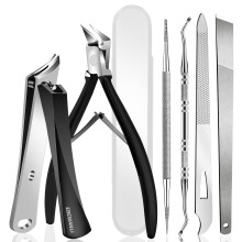 EBEWANLI Kit per la rimozione delle unghie dei piedi incarnite 6 pezzi Kit per unghie dei piedi in acciaio inossidabile Tagliaunghie inclinate ob