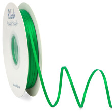 Fita de Cetim Ribbli 1/8 polegada x 100 Jardas Contínuas, Verde Esmeralda, Dupla Face para Casamento, Presentes, Natal