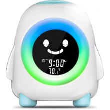 Children's Alarm Clock 5 Colors 5 Sounds Night Light Desk Lamp Bedside Lamp Digital Alarm Clock Temperature Display USB Charging