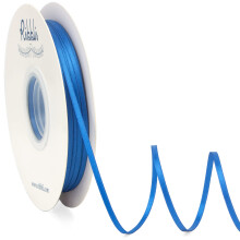 Fita de Cetim Ribbli 1/8 polegada x 100 Jardas Contínuas, Azul Royal Dupla Face para Convites de Casamento, Embalagem de Presentes