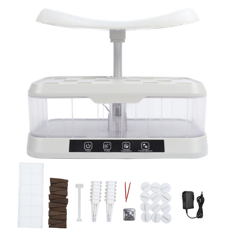 (US Plug 100â240V Transparent) 12-Pod Hydroponics System LED Grow Light Indoor Gardening Kit-image-OPC-PMMJC7H-NEW