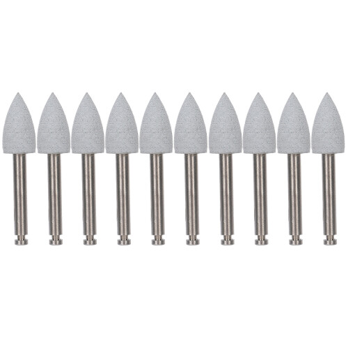 (410) 10x Zahnpolierfräser, Langsamläufer-Set, Grau 410