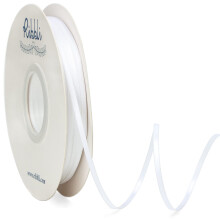 Fita de Cetim Ribbli 1/8 polegada x 100 Jardas, Fita Branca Dupla Face para Convites, Presentes, Enfeites de Natal