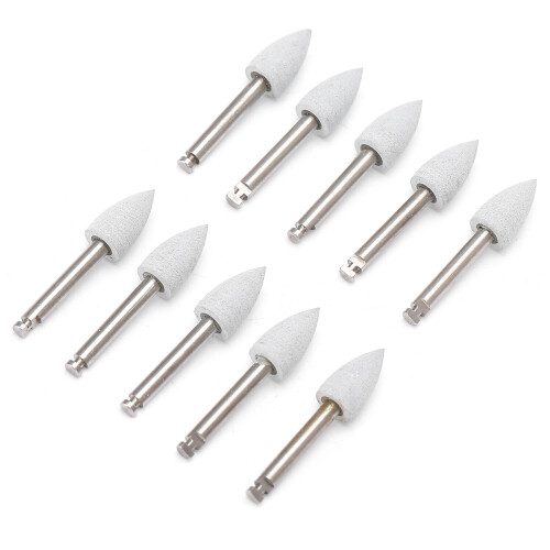 (410) 10x Zahnpolierfräser, Langsamläufer-Set, Grau 410 1