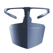 (Blue) Blauw plastic oorbeschermend gezichtsmasker