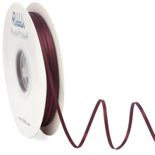 Fita de Cetim Ribbli 1/8 polegada x 100 Jardas Contínuas, Fita Burgundy Dupla Face para Convites de Casamento