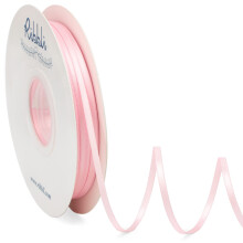 Fita de Cetim Ribbli 1/8 polegada x 100 Jardas Contínuas, Rosa Claro Dupla Face para Convites de Casamento