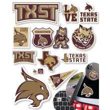 Adesivi Texas State per regalo bottiglia d'acqua per auto, laptop e telefono per appassionati di calcio TXST e laureati (Texas State Bobcats)