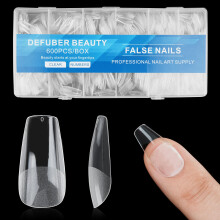 Half Matte Medium Coffin Fake Nail Tips, Soft Gel Pre-Shaped, 600PCS