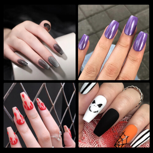 Half Matte Medium Coffin Nageltips, Soft Gel Voorgevormde Nageltips, 600PCS 1