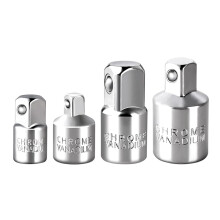Drive Socket Adapter Converter Reducer 4-Piece Set Compatible With Air Impact And Electric Wrenches Silver