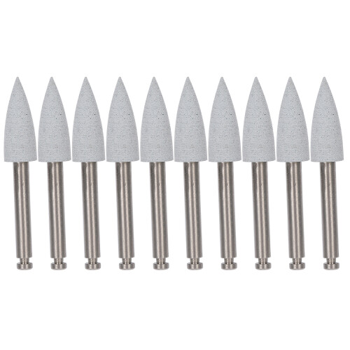 (406) 10x Zahnpolierfräser, Langsamläufer-Set, Grau 410