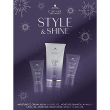 CAVIAR Anti-Aging Style & Shine Doplnujc hydratacn drkov sada | CC krm 5,1oz cestovn ampon a kondicionr pro hydrataci | Bezoplachov sada na