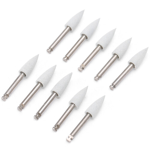 (406) 10x Zahnpolierfräser, Langsamläufer-Set, Grau 410 1