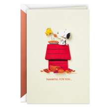 Cartão de Ação de Graças Hallmark Signature Peanuts (Snoopy e Woodstock)