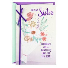 Hallmark f?dselsdagskort til s?ster (Livet er en gave)